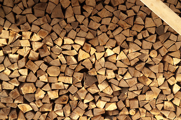 Image showing Firewood background with copyspace