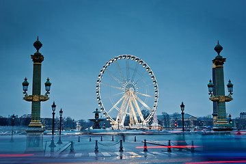 Image showing The big wheel in Paris, Place de la Concorde