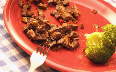 Image showing beef and brocolli