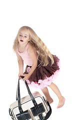 Image showing Little girl with bag