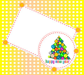 Image showing Christmas tree invitation card with blank space