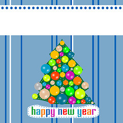 Image showing Abstract background with Christmas tree balls. Happy New Year