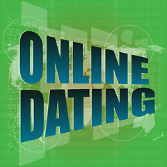 Image showing Online dating computer key showing romance and love