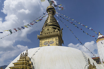 Image showing temple of swayabhunath in kathmandu, nepal