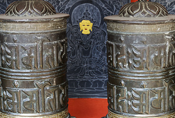 Image showing detail of prayer wheels in nepal