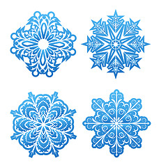 Image showing Set of variation snowflakes isolated