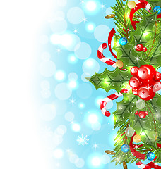 Image showing Christmas glowing background with holiday decoration