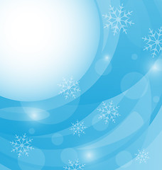 Image showing Christmas winter background with snowflakes