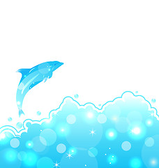 Image showing Abstract water card with dolphin