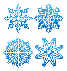 Image showing Set of variation snowflakes isolated