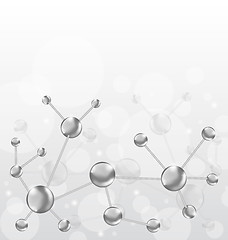 Image showing Molecular structures chain with copy space