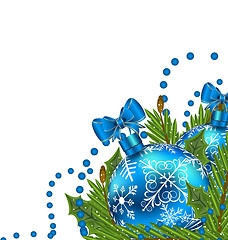 Image showing Greeting card with Christmas balls
