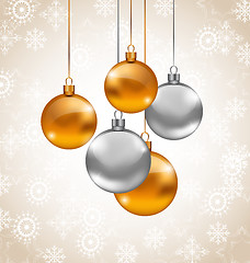 Image showing Holiday background with Christmas balls