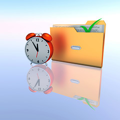 Image showing Clock and folder