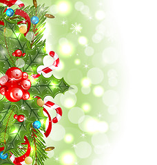 Image showing Christmas glowing background with holiday decoration