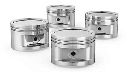 Image showing Few engine pistons