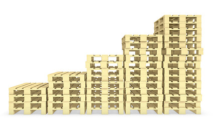 Image showing Graph made of wooden pallets