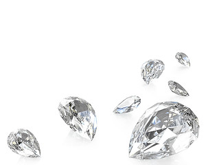 Image showing Few pear cut diamonds