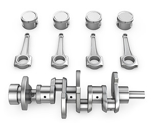 Image showing Crankshaft, pistons and connecting rods