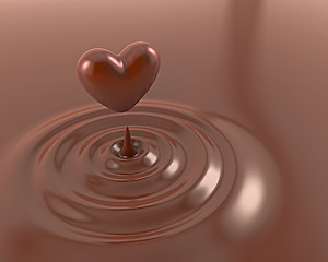 Image showing Shiny chocolate heart