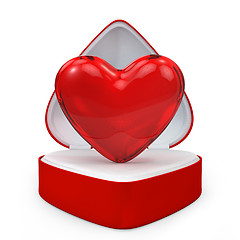 Image showing Heart in a heart shaped gift box