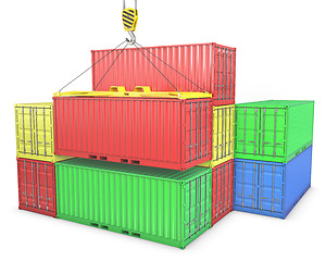 Image showing Group of freight containers