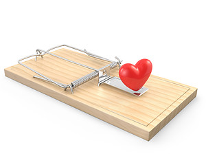 Image showing Mouse trap with a red heart