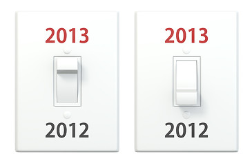 Image showing New year light switch 2012 2013