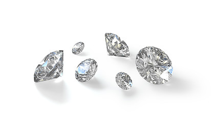 Image showing Few old european cut round diamonds