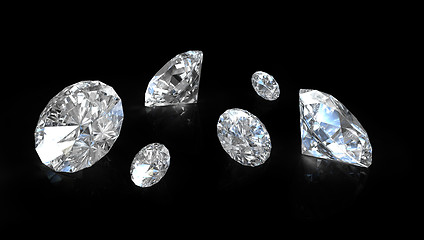 Image showing Few old european round cut diamonds