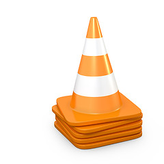 Image showing Stack of road cones