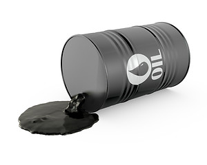 Image showing Oil is spilling from the barrel