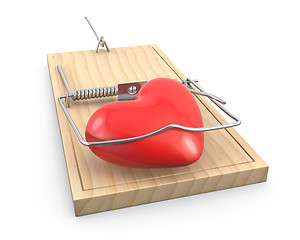 Image showing Heart caught in a mouse trap