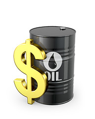 Image showing Barrel of oil and dollar sign
