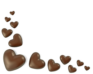 Image showing Corner, made from heart shaped chocolate candies