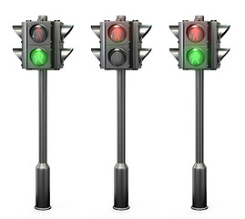 Image showing Set of pedestrian traffic lights