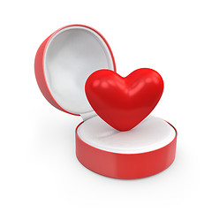 Image showing Heart in a round gift box