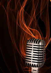 Image showing Shiny classic microphone