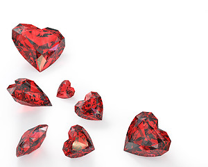 Image showing Few heart cut rubies