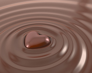 Image showing Shiny chocolate heart