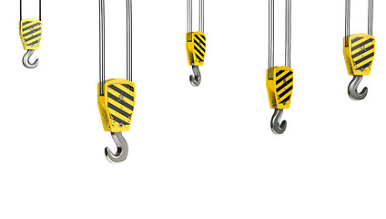 Image showing Few crane hooks