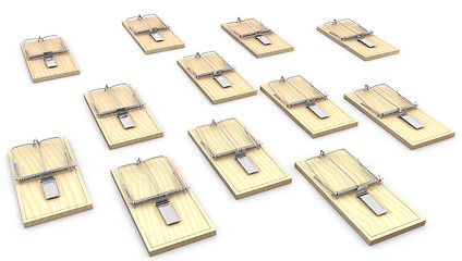 Image showing A lot of mouse traps