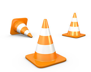 Image showing Three road cones