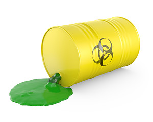 Image showing Toxic waste spilling from barrel