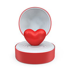 Image showing Heart in a round gift box