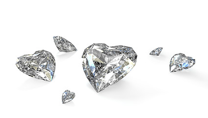 Image showing Few heart shaped diamonds