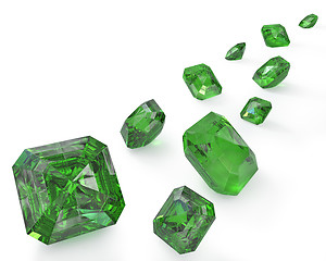 Image showing Path of green emeralds