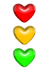 Image showing Red candy heart colored as traffic light