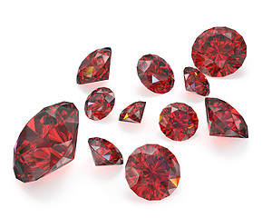 Image showing Few round cut rubies