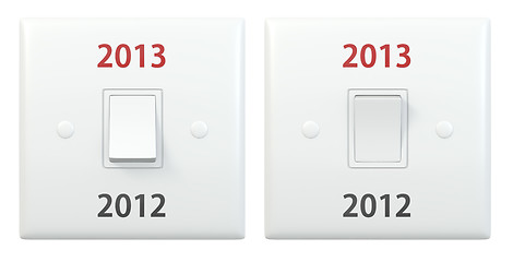 Image showing New year light switch 2012 2013